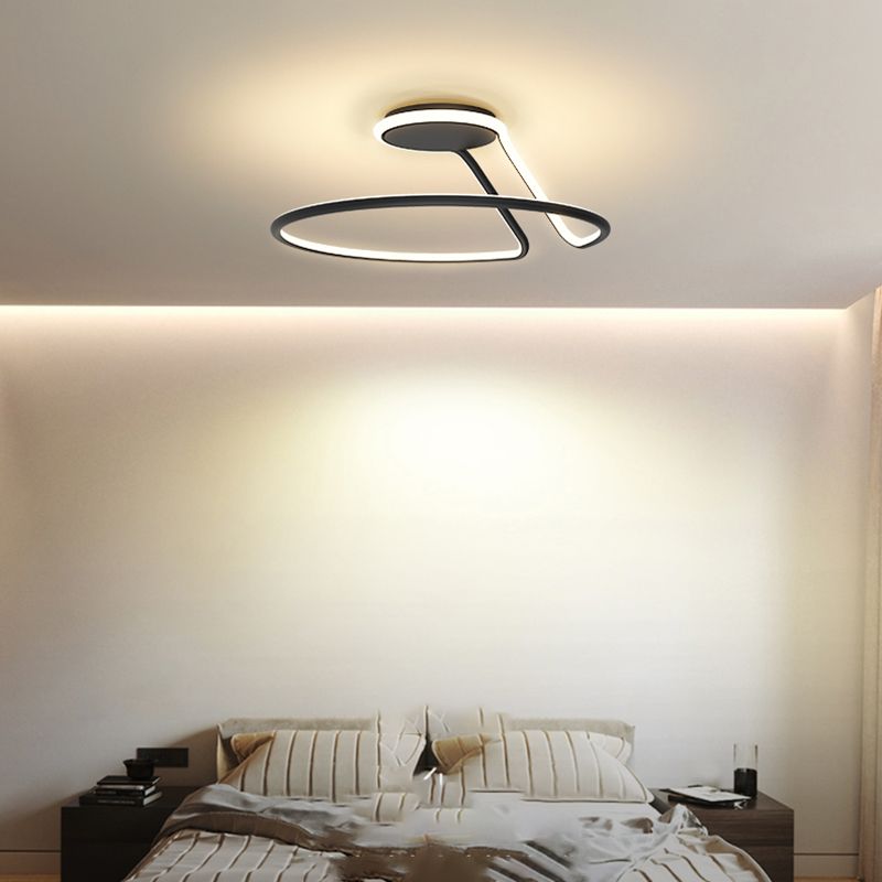 Lámpara de techo de forma lineal de estilo moderno 1 luz de techo de luz para dormitorio