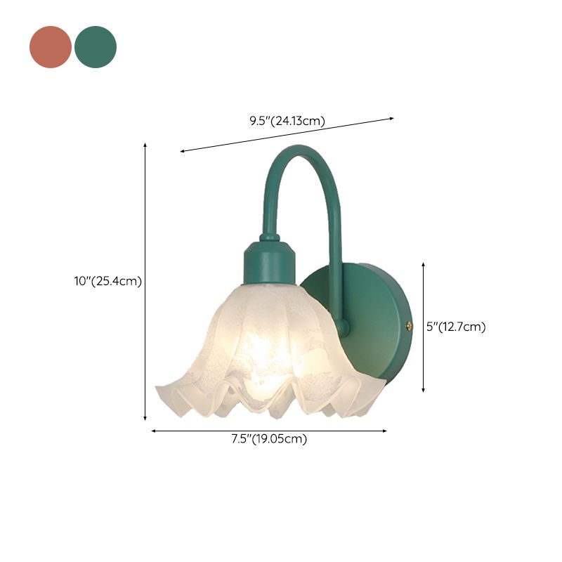 Glass Shade Wall Mounted Sconce Modern 1-Light Wall Lights for Bedroom