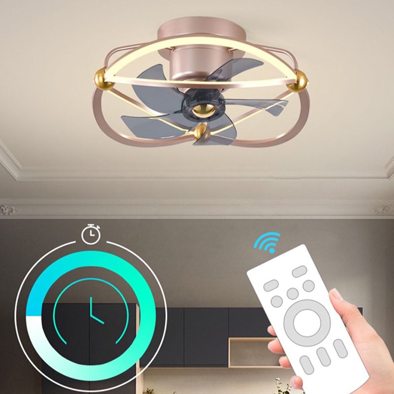 Lampe à fans rotatif à 360 degrés à 360 degrés Minimaliste Metal Bedroom Semi Flush Mount Light Light