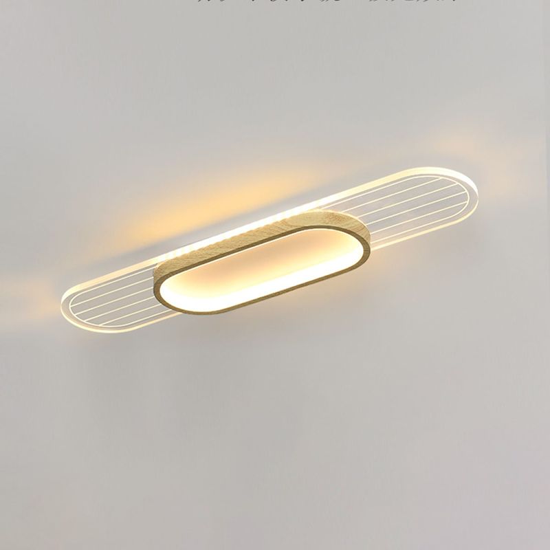 Modern Metal Flush Mount Oval Shape Ceiling Light with Acrylic Shade for Passage