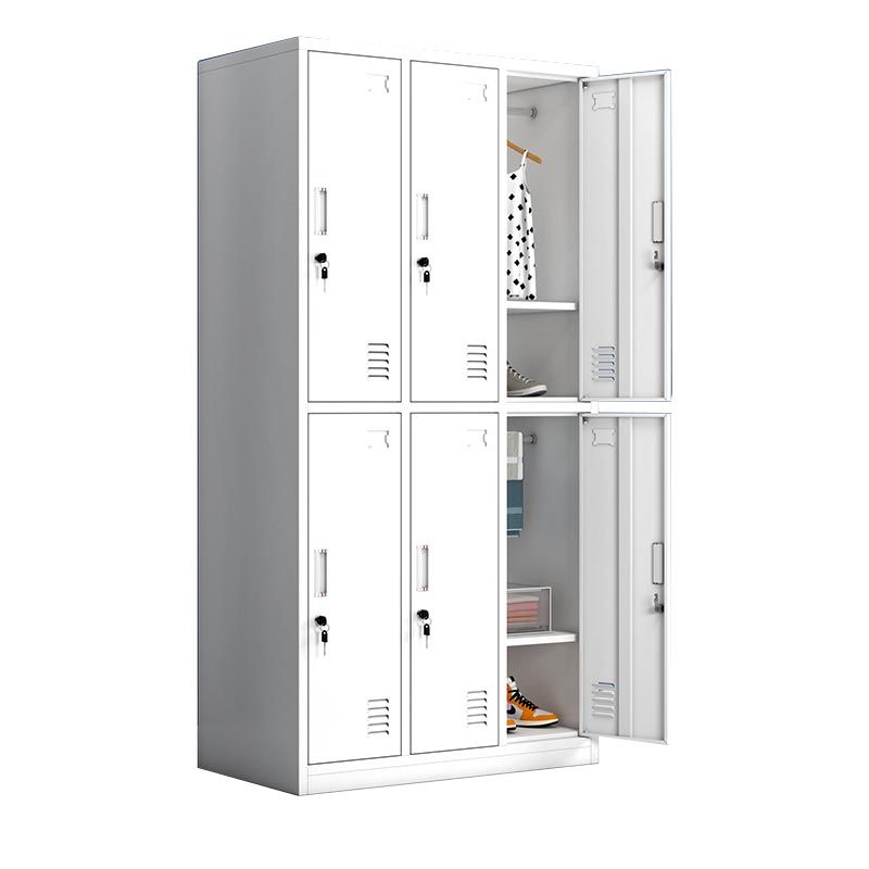 White Metal Wardrobe Armoire Contemporary Hinged Wardrobe Cabinet