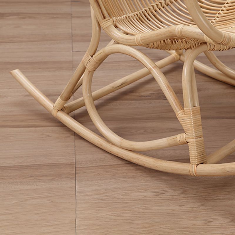 Contemporary Wicker Rocking Accent Chair Natural Rocker Chair Spindle