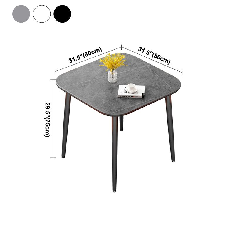 Mesa de comedor de estilo moderno Mesa de comedor de piedra sinterizada con marco negro