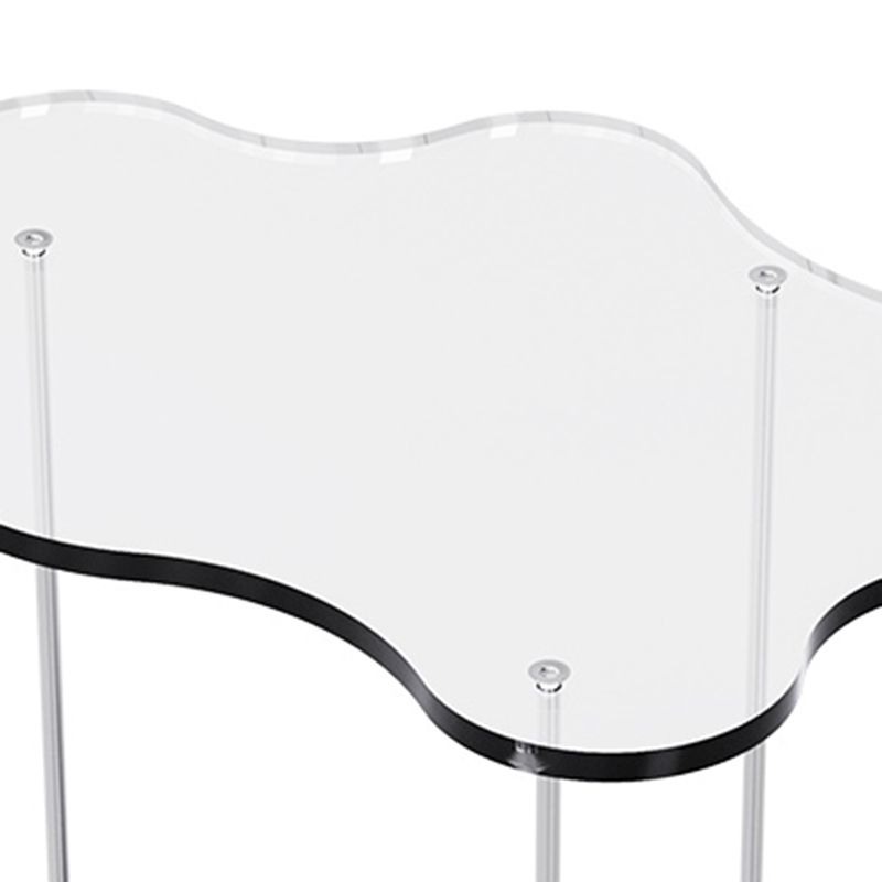 Acrylic Cloud Shaped End Table Set 18.5" Tall 2-Tier Sofa Side Accent Table