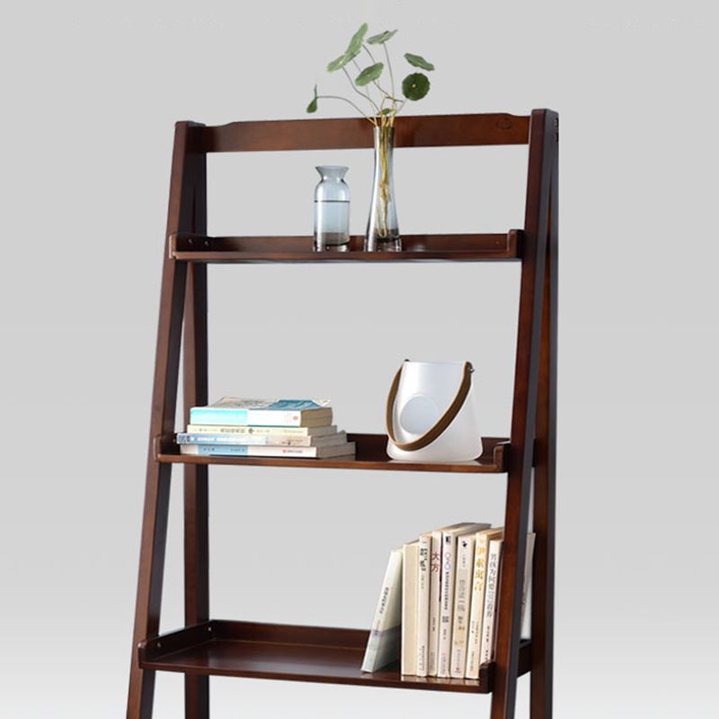 4-Shelf-Gummi-Holzleiter-Bücherregal moderne vertikale Bücherregal für Zuhause