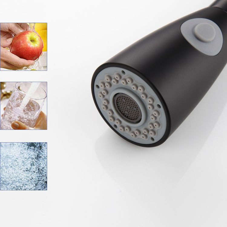 Kitchen Faucet Cold and Hot Controlled Rod Handle Stainless Black Kitchen Faucet