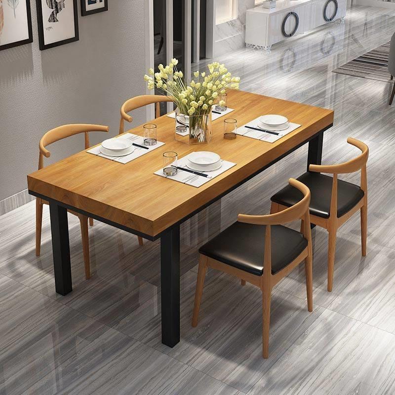 Modern 1/5 Pieces Dining Set Rectangle Wood Dining Table for Living Room