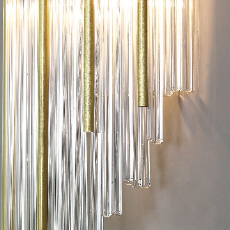 Sconce da muro scintillanti a 2 luci in moderna lampada a parete di rame in stile lusso con tonalità di cristallo