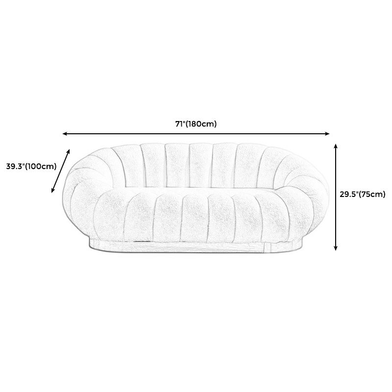 Zeitgenössisches, farbiges gekrümmtes Sofa mit abgeschrägten Armen für das Wohnzimmer im Schlafzimmer