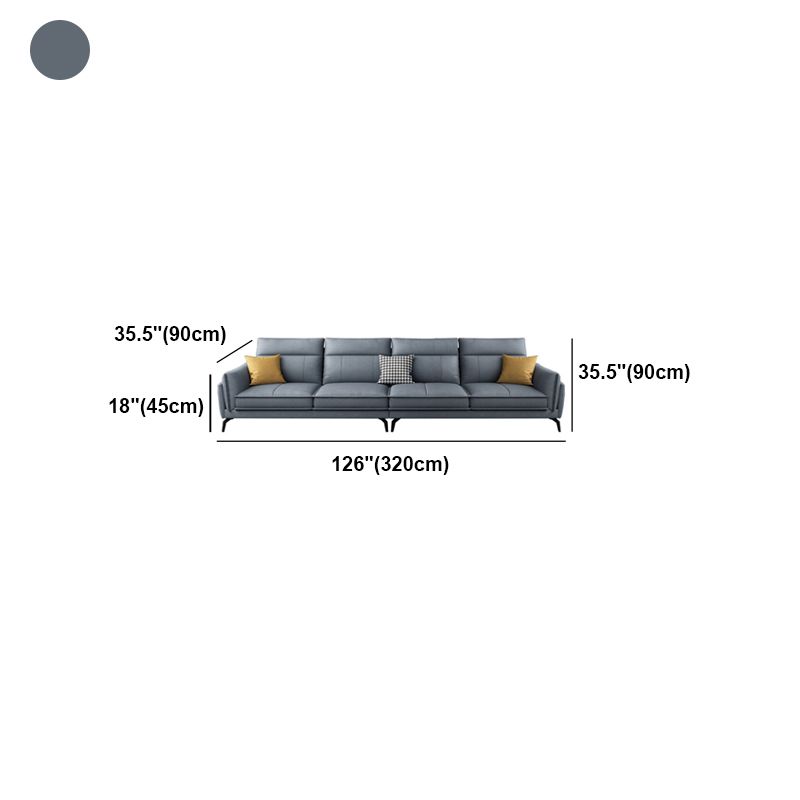 Scandinavian Blue Pillow Back Sectionals/Sofa for Living Room 35.43" High