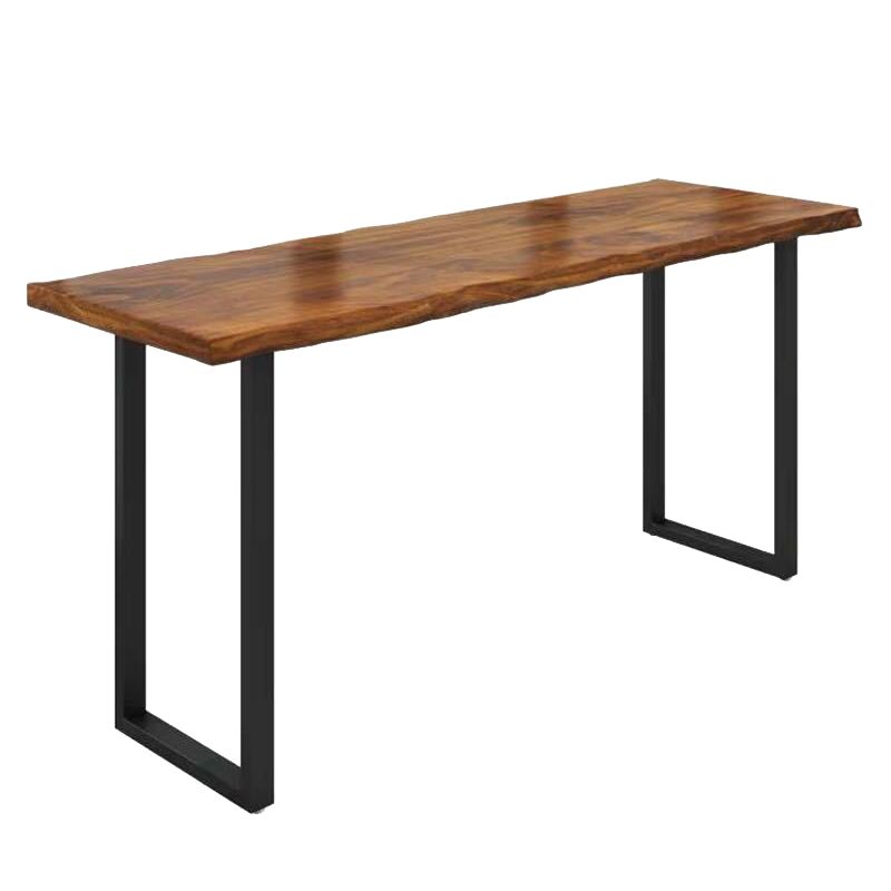 Contemporary Solid Wood Bar Stool Table Rectangle Bar Table in Brown