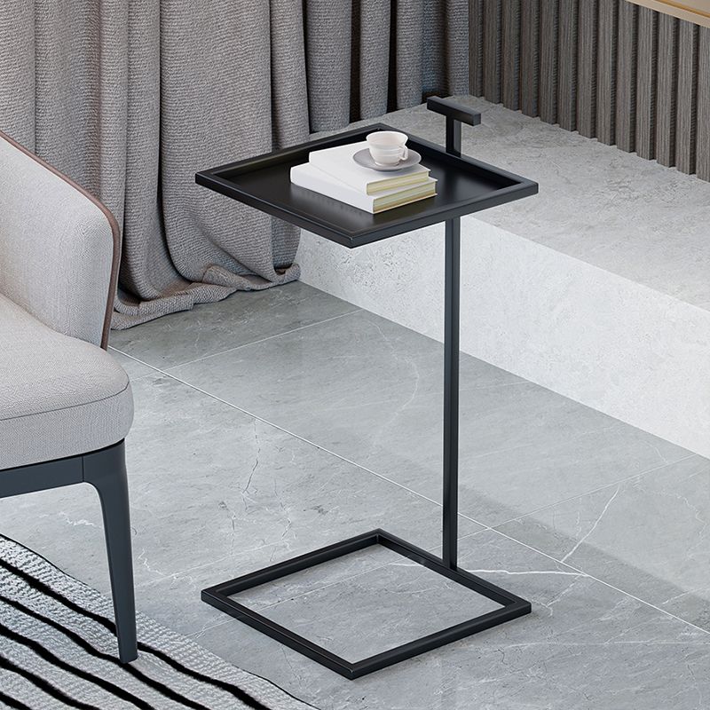 Mid-century Modern Square Tray Top Side Table 23.23" Tall Metal C End Table