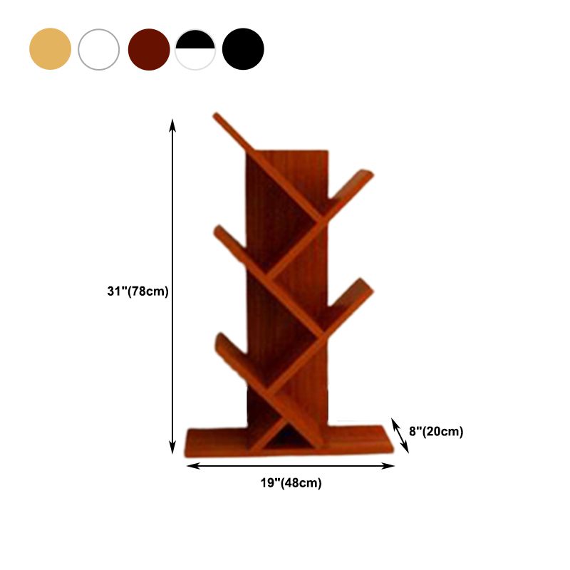 Modern Engineered Wood Bookcase Geometric Bookshelf for Living Room