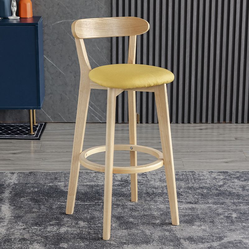 Scandinavian Matte Finish Upholstered Bar Stools Living Room Footrest Stool