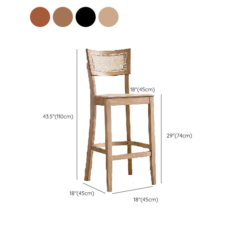 Contemporary Bar Stool Wooden Counter Bar Stool with Wood Legs for Bar
