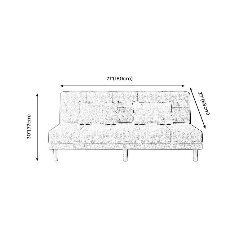 Contemporary Armless Standard Sofa Bed Dual Purpose Sofa for Living Room