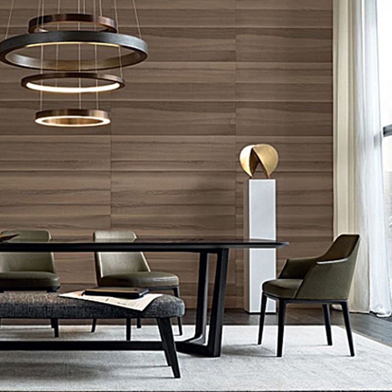 Upholstered Dining Accent Chair Faux Leather and Solid Wood Dining Room Chair