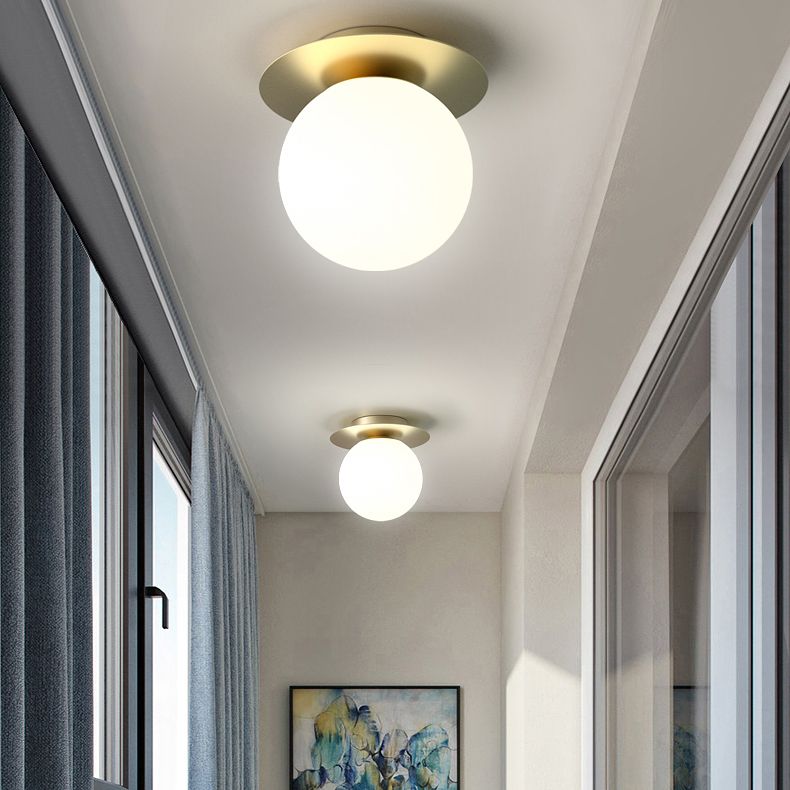 Lámpara de montaje de techo esférico de vidrio lámpara de luz nórdica lámpara de techo