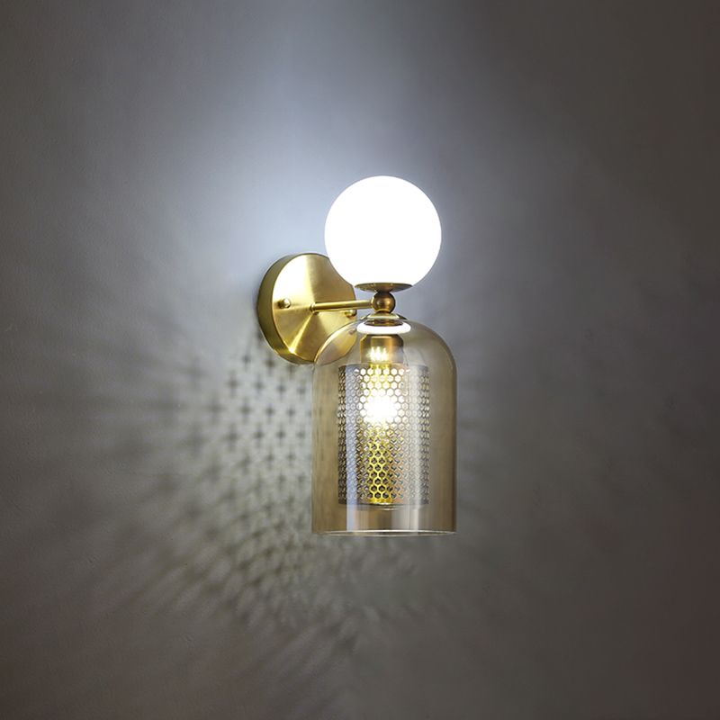 Glass Shaded Wall Light Sconce Nordic Style Wall Lighting Fixture for Living Room