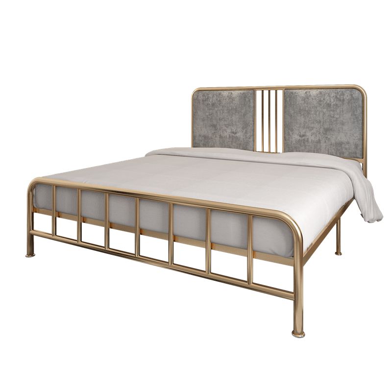 Upholstered Metal Open-Frame Bed 43.3-In High Golden Bed Frame