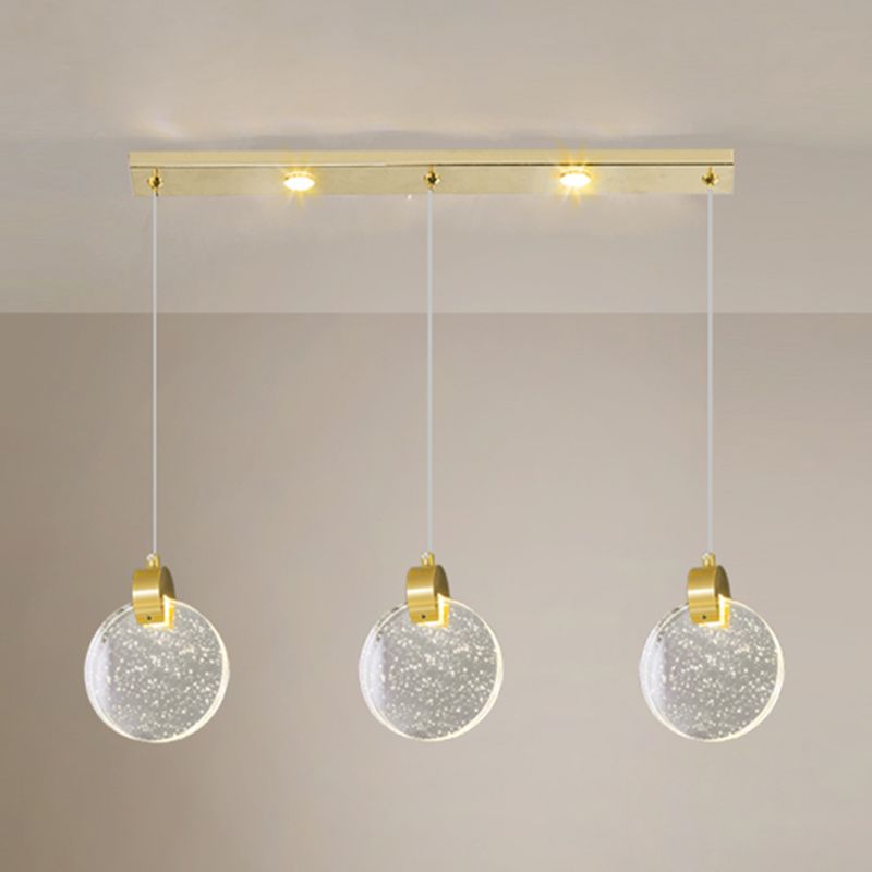 Simplicité moderne Crystal Hanging Living Room LED Round Shape Pendant lampe Paxage