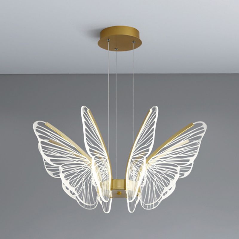 Modern Style Butterfly Ceiling Suspension Lamp Multi Lights Acrylic Hanging Lamp