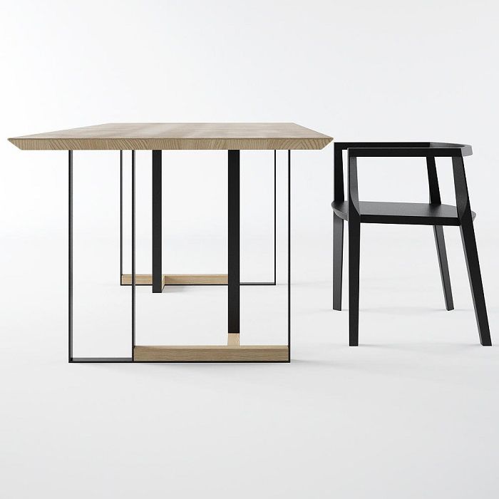 Mesa de comedor de estilo industrial Muebles de doble pedestal de madera maciza