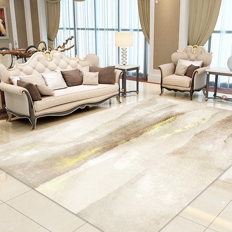 Tapis nordique en Polyester de couleur claire, tapis d'intérieur fleuri, support antidérapant pour salon