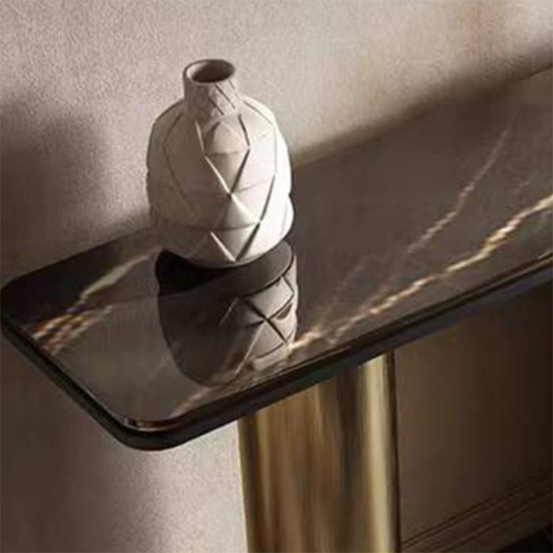 Glam Iron Console Accent Table Scratch Resistant with 2 Legs for Hall