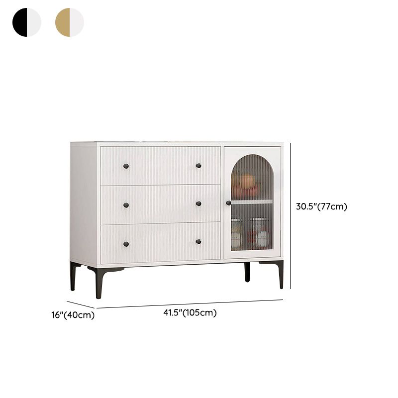 Contemporary Display Stand Wood Hutch Cabinet with Doors for Living Room