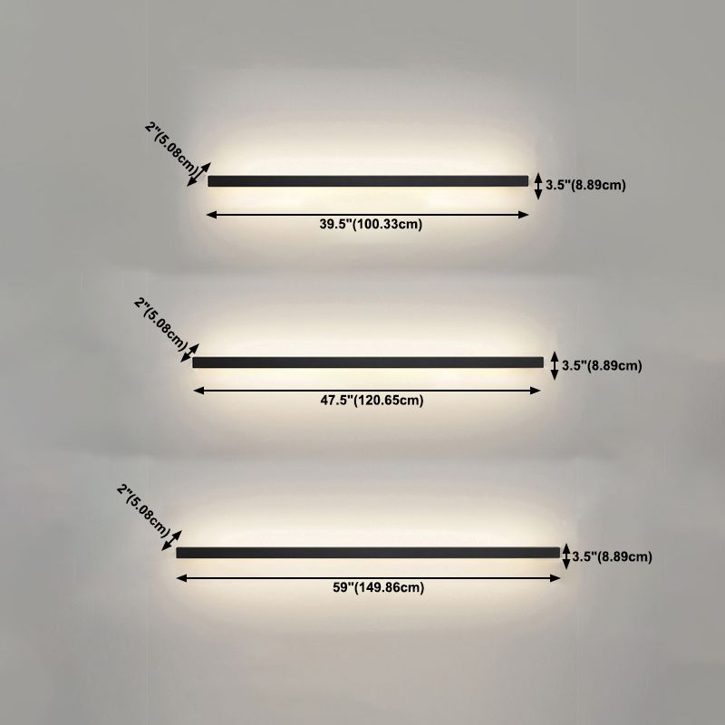 Lampada a monte a parete a parete moderna in stile moderno rettangolo lungo la linea di forma di forma murale per interno