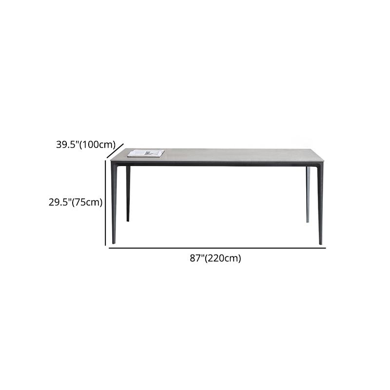 1/3/4/5/7 Pieces Modern Dining Set with Grey Top Table and Leather Chairs Dinette Set