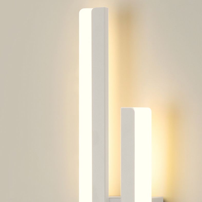 Shaded Bedroom Wall Sconce Lighting Metal LED Minimalism Sconce Light Fixture in White