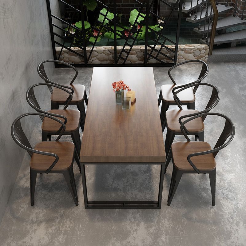 Modern 1/5/7 Pieces Dining Set Rectangle Wood Dining Table for Cafe