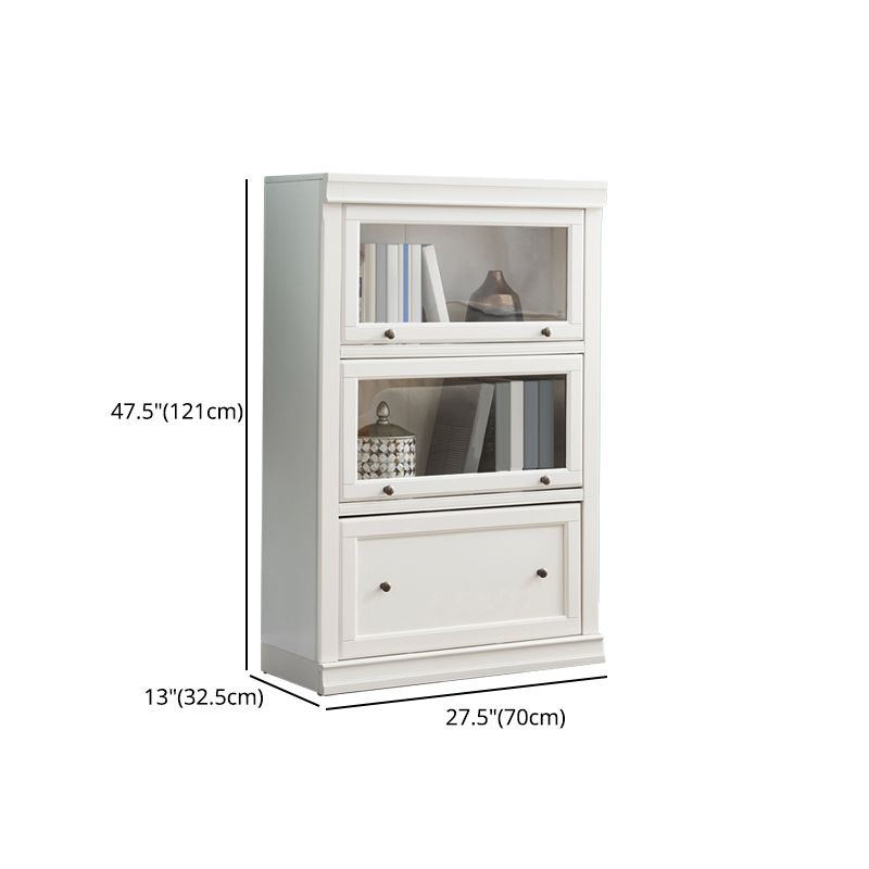 Contemporary Bookshelf With Doors Vertical Bookcase for Office Use
