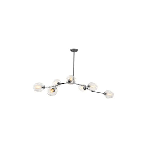 Iluminación de araña de burbujas de vidrio contemporáneo 3/5 cabezas lámpara colgante ajustable en acabado negro/dorado