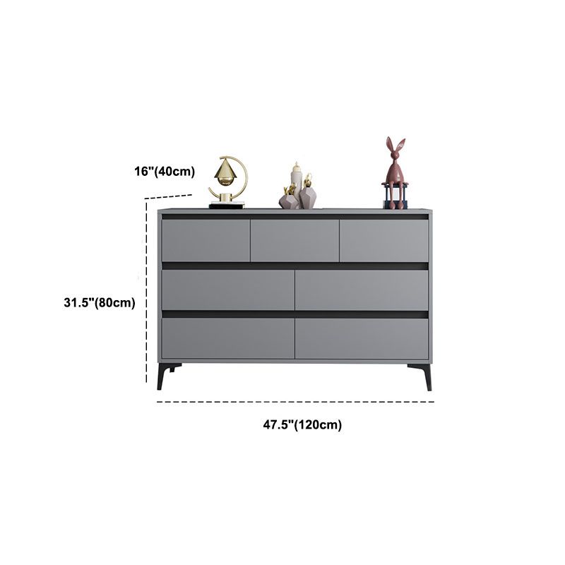 Modern Gray Storage Chest Soft-Close Drawers Wood Dresser for Bedroom