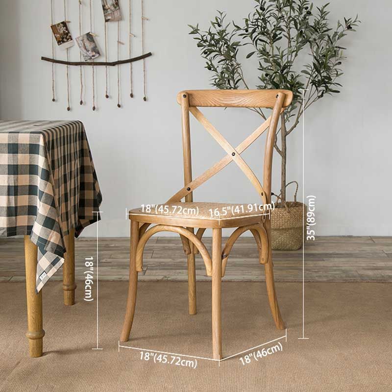 Solid Wood Traditional Dining Chair Matte Finish Cross Back Side Chair
