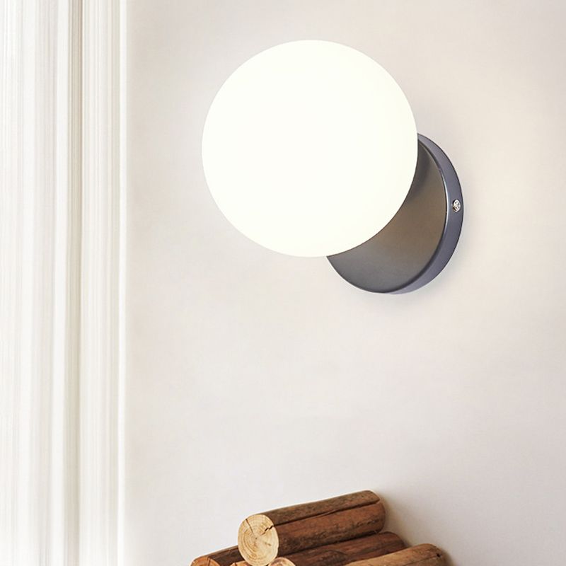 Modern Simple Glass Wall Mount Light Fixture Ball Shape Sconce Lights