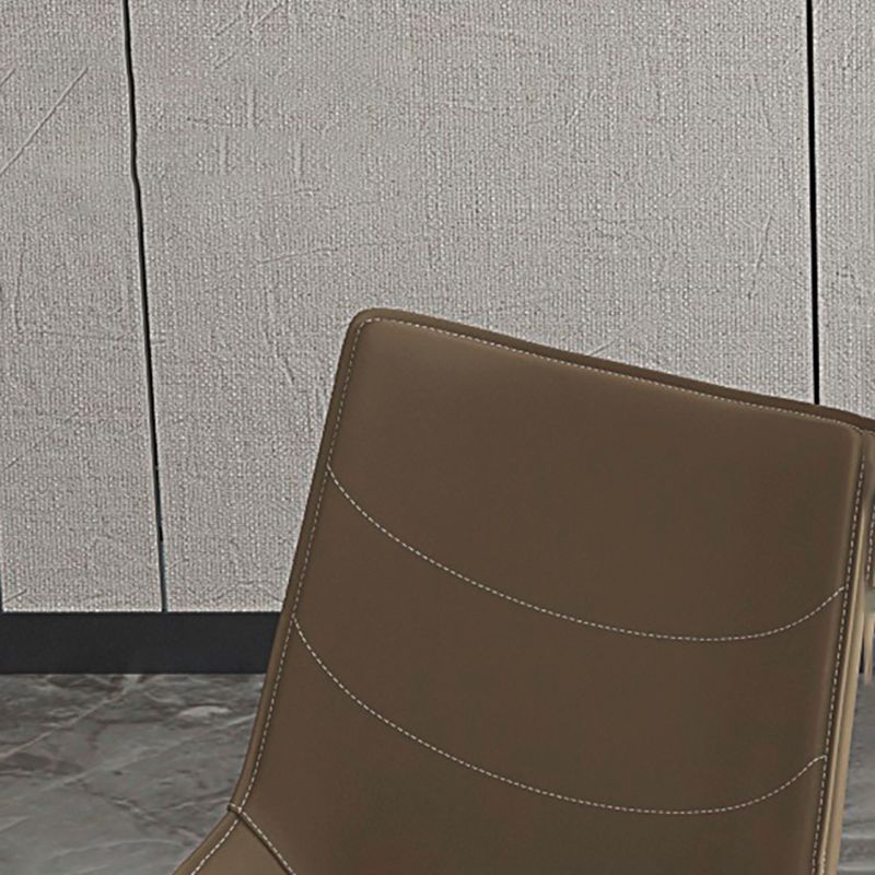 Modern Style Chair Leather Indoor Dining Side Chair with Metal Base
