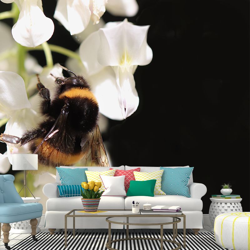 Customized Wisteria Mural Wall Covering Eco-friendly Wallpaper for Bedroom