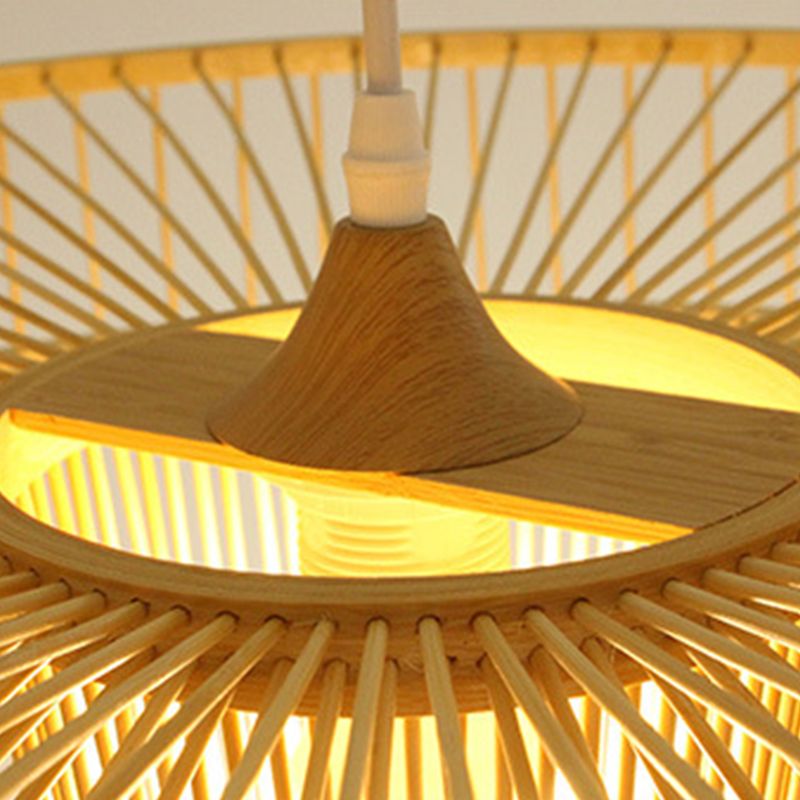 Einzigartige Schattenhänge mit modernem Stil Bambus 1 hängende Lampe für Bett
