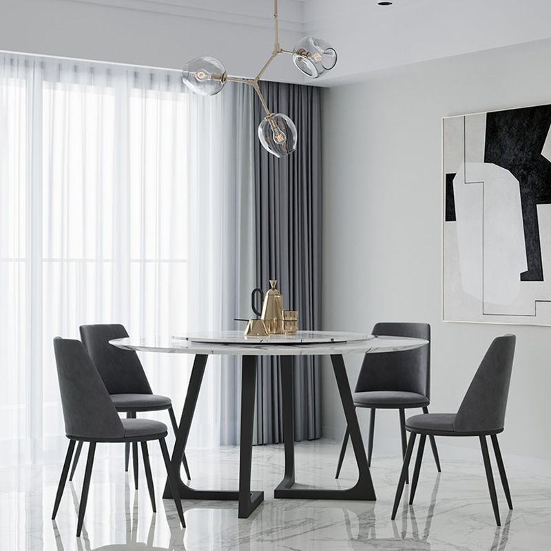 Metal and Stone Table Glam Style Minimalist Home Round Dining Table