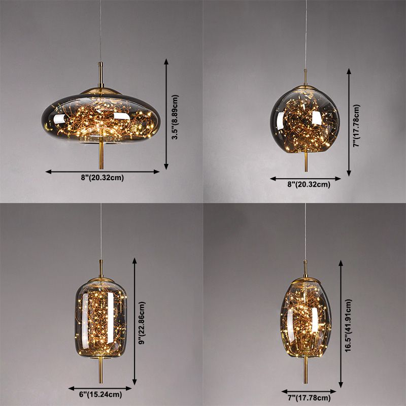 Contemporary Style Simple Pendant Light Fixtures with Glass Shade for Sitting Room Coffee Shop