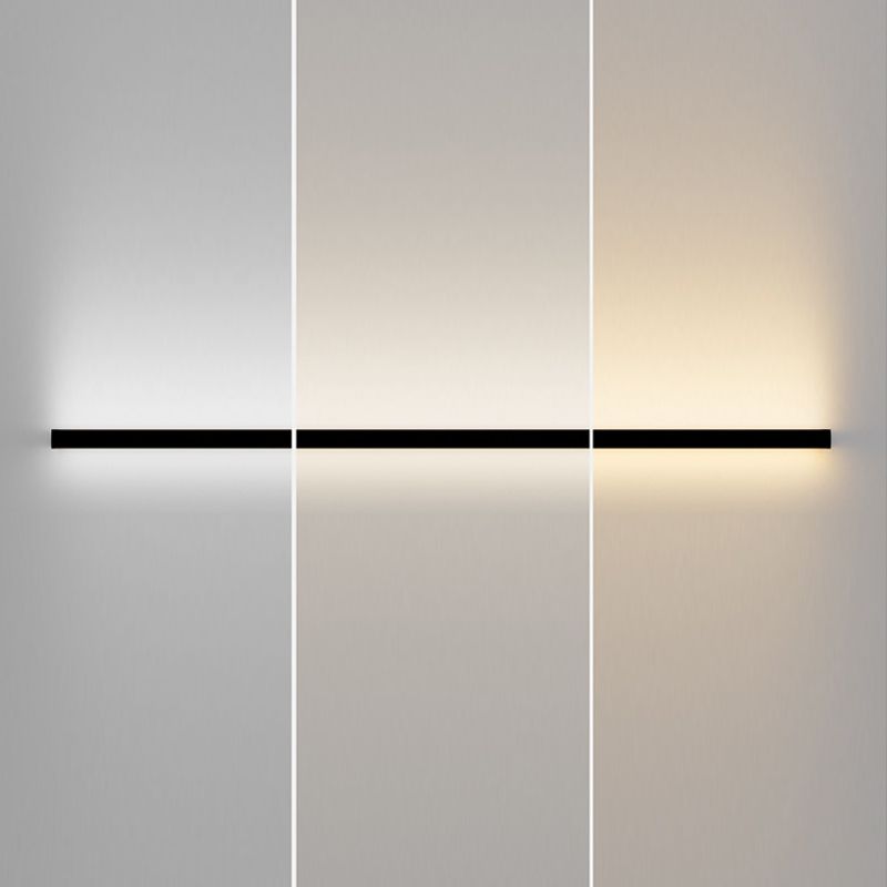 Aluminum Straight Wall Light Modern Black LED Wall Sconce for Living Room