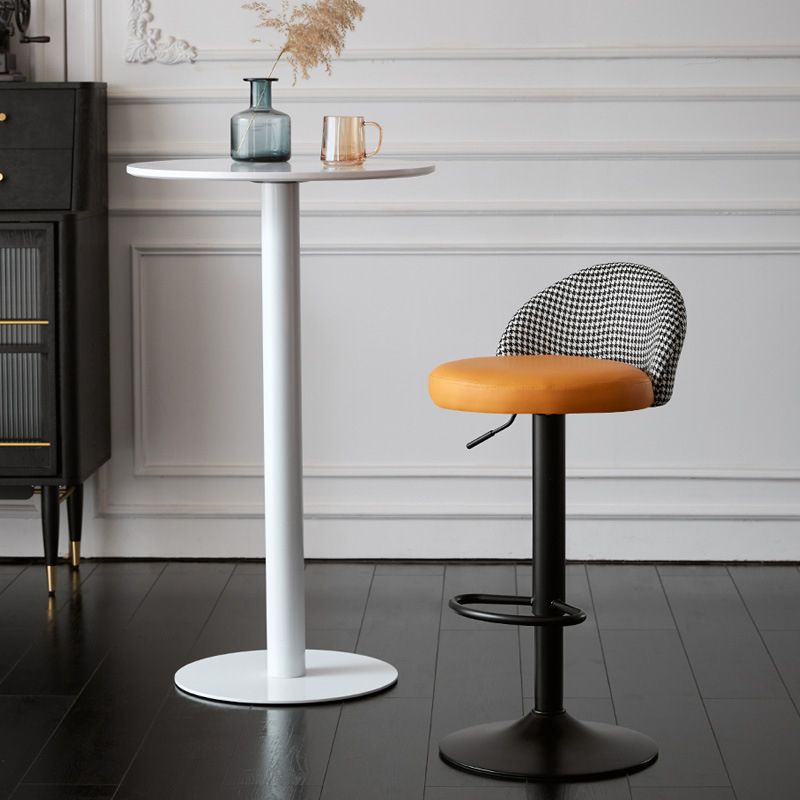 Low Back Dining Stools Adjustable Height Bar Stools with Cushion