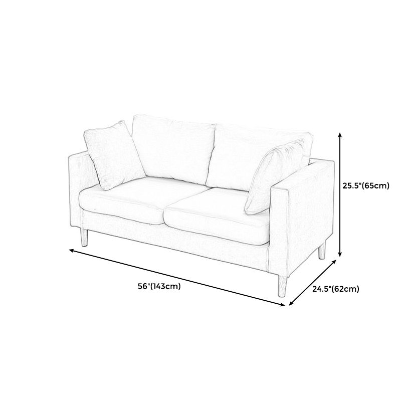 Loose Back Square Arm Sofa Nordic 24.4" D Slipcovered Loveseat