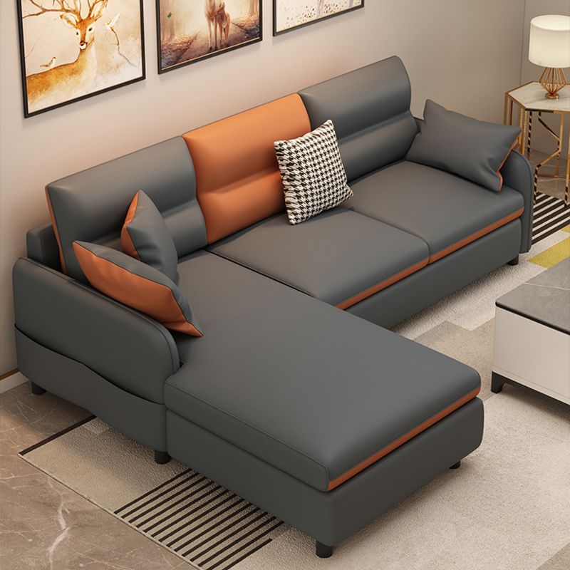 102.36" D x 62.99" W x 29.52" H Stain Resistant Faux Leather Square Arm Sofa