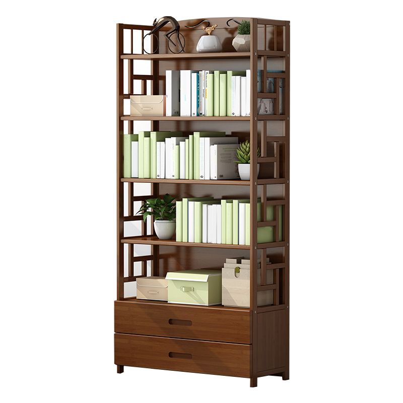 Closed Back Standard Bookshelf Engineered Wood Bookcase with Rectangular Shelves