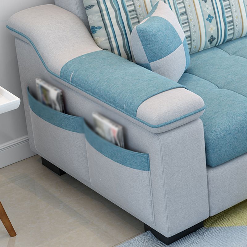 Square Arm Sectionals 106.3"D x 57"W x 35.43"H High Back Sofa with Storage